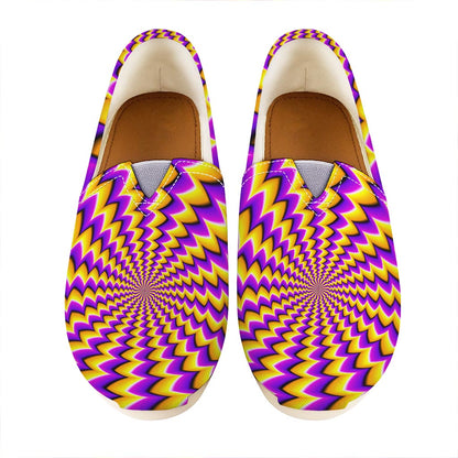 Yellow Dizzy Moving Optical Illusion Casual Shoes