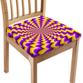 Yellow Dizzy Moving Optical Illusion Chair Cushion Cover