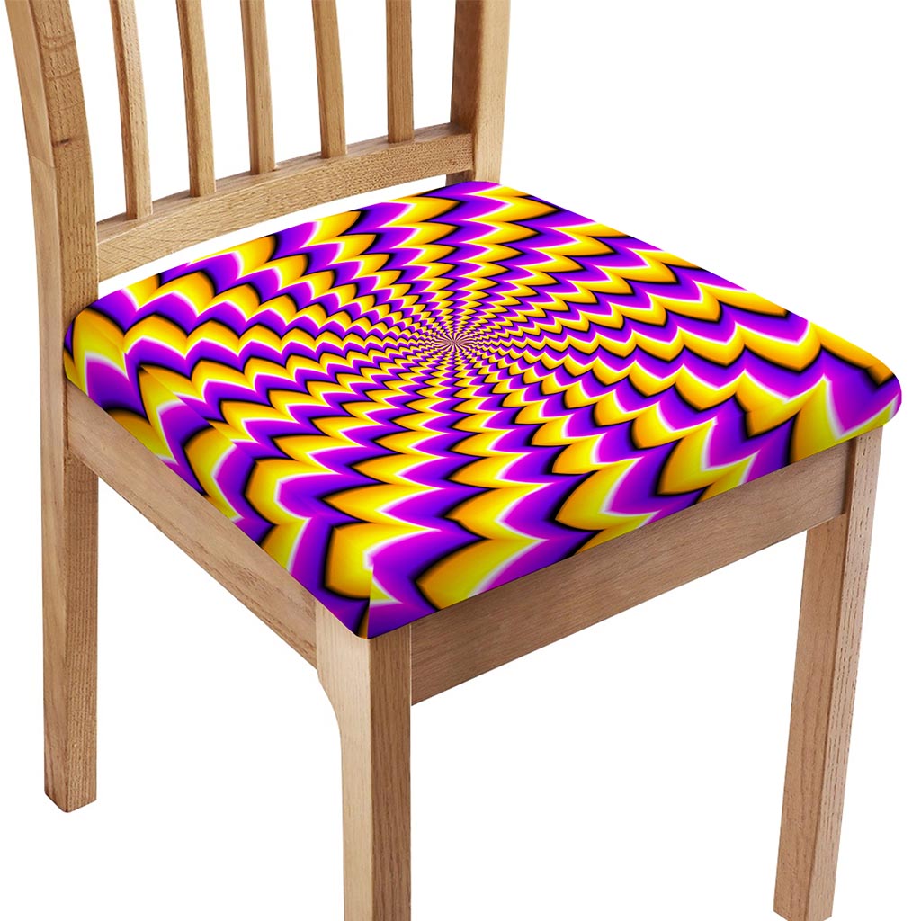 Yellow Dizzy Moving Optical Illusion Chair Cushion Cover