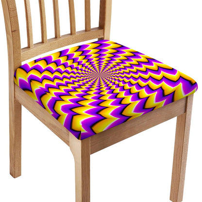 Yellow Dizzy Moving Optical Illusion Chair Cushion Cover