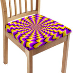 Yellow Dizzy Moving Optical Illusion Chair Cushion Cover