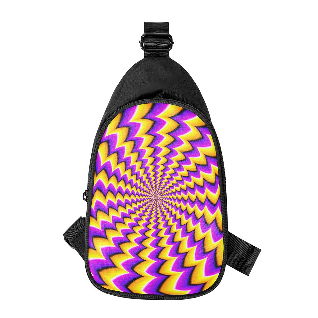 Yellow Dizzy Moving Optical Illusion Chest Bag