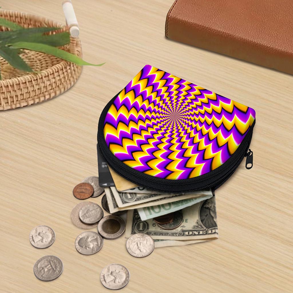 Yellow Dizzy Moving Optical Illusion Coin Purse
