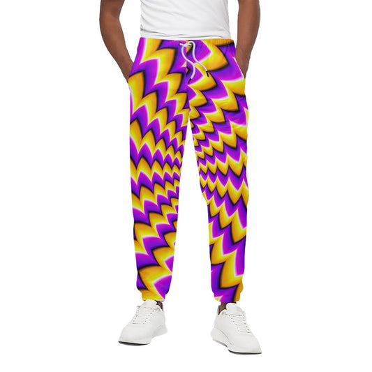 Yellow Dizzy Moving Optical Illusion Cotton Pants