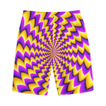 Yellow Dizzy Moving Optical Illusion Cotton Shorts