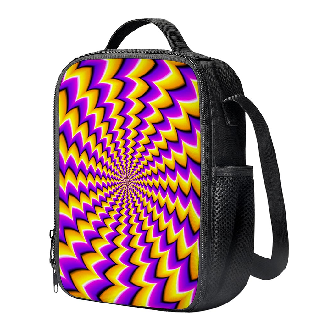 Yellow Dizzy Moving Optical Illusion Crossbody Lunch Bag