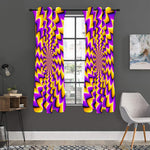 Yellow Dizzy Moving Optical Illusion Curtain