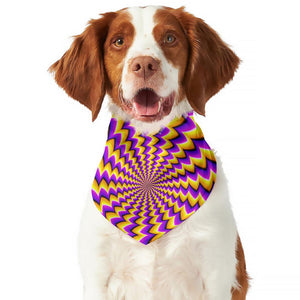 Yellow Dizzy Moving Optical Illusion Dog Bandana