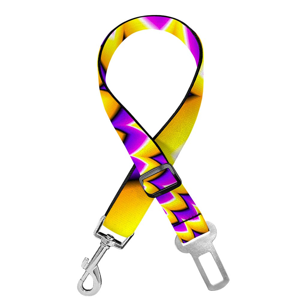Yellow Dizzy Moving Optical Illusion Dog Seat Belt