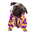 Yellow Dizzy Moving Optical Illusion Dog Zip Up Hoodie