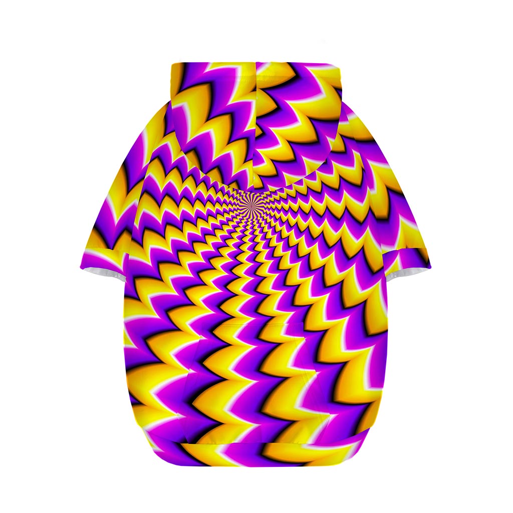 Yellow Dizzy Moving Optical Illusion Dog Zip Up Hoodie