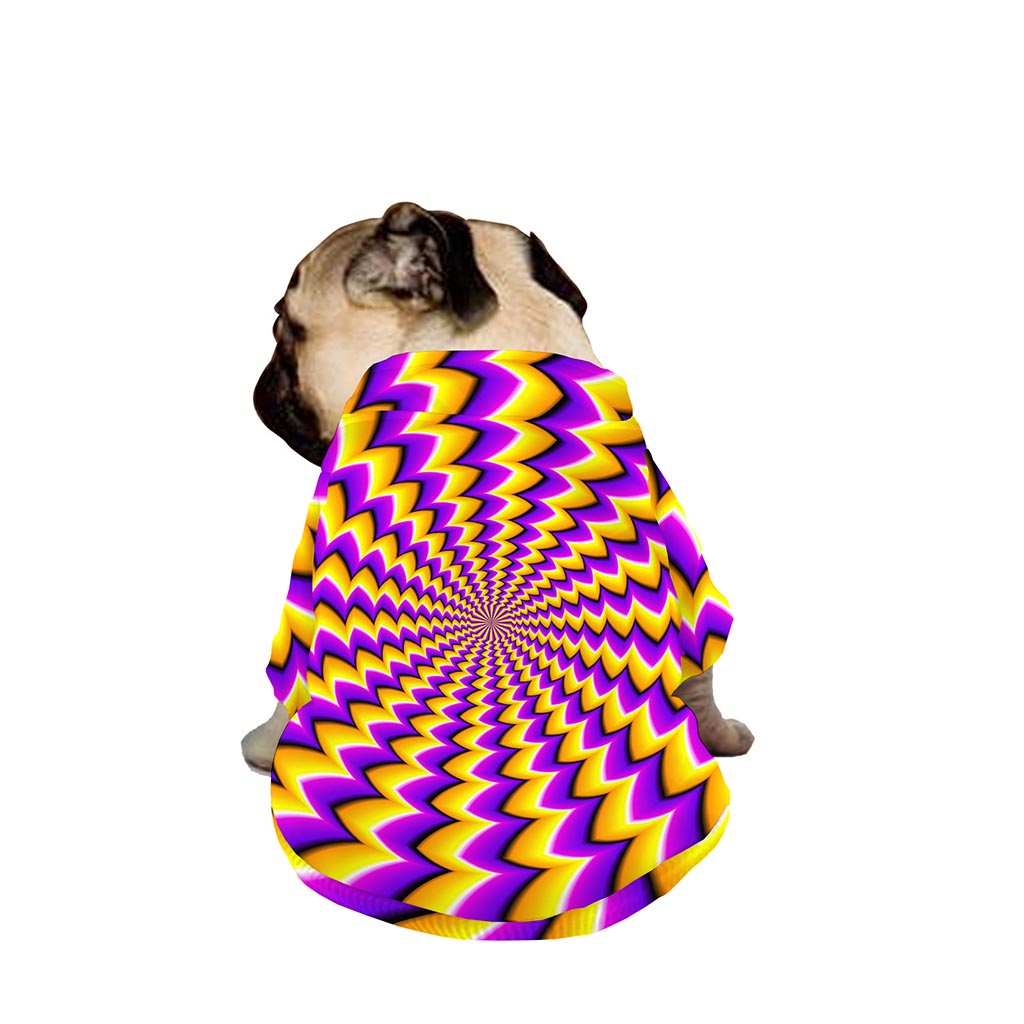 Yellow Dizzy Moving Optical Illusion Dog Zip Up Jacket