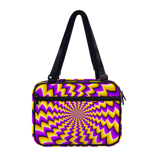 Yellow Dizzy Moving Optical Illusion Double Strap Bible Bag