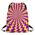 Yellow Dizzy Moving Optical Illusion Drawstring Backpack