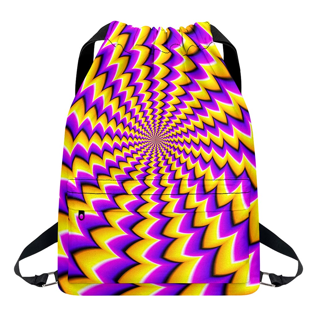 Yellow Dizzy Moving Optical Illusion Drawstring Backpack