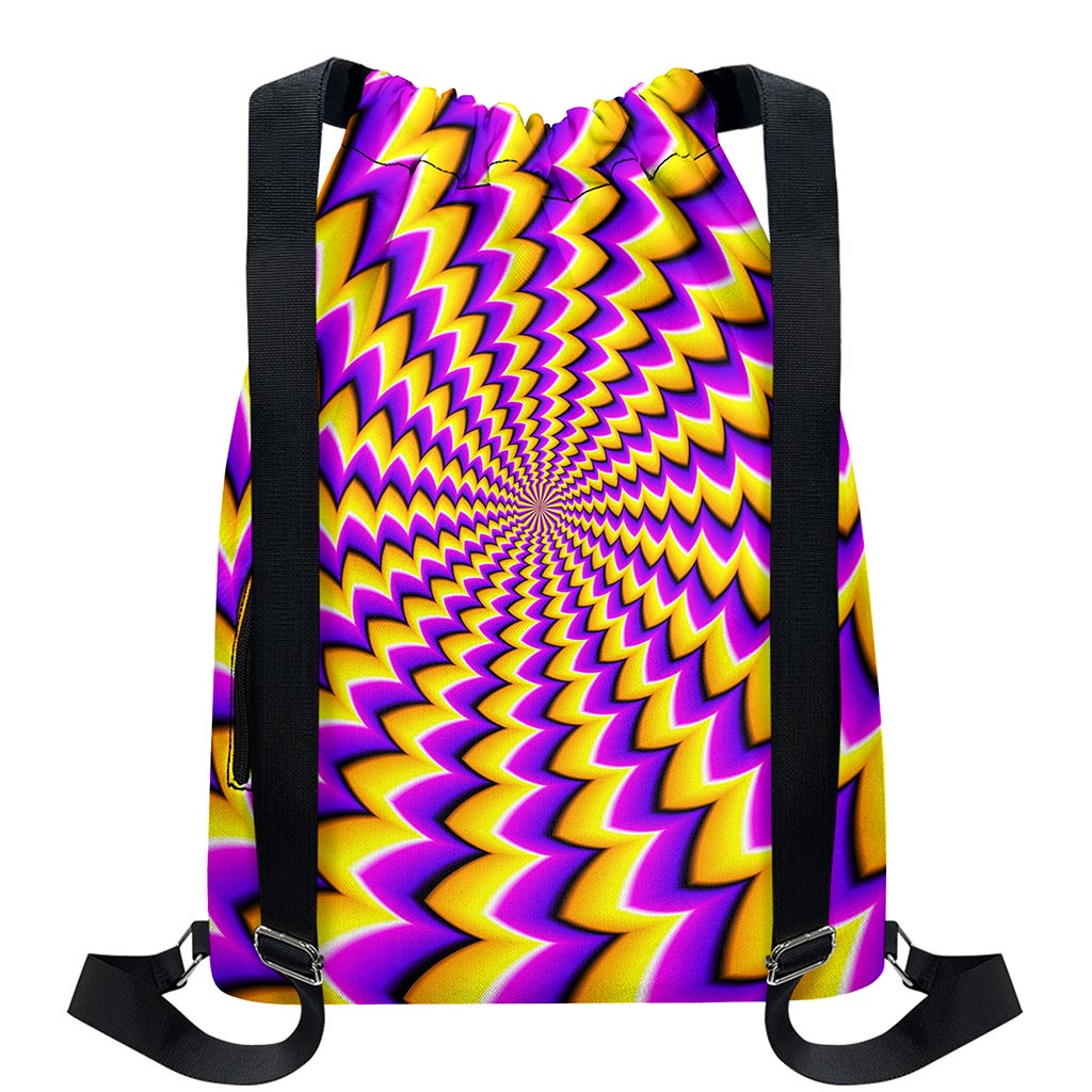 Yellow Dizzy Moving Optical Illusion Drawstring Backpack