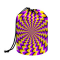 Yellow Dizzy Moving Optical Illusion Drawstring Makeup Bag