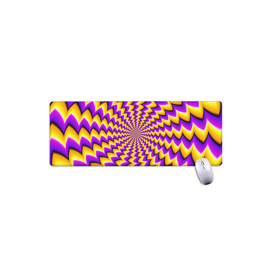 Yellow Dizzy Moving Optical Illusion Extended Mouse Pad