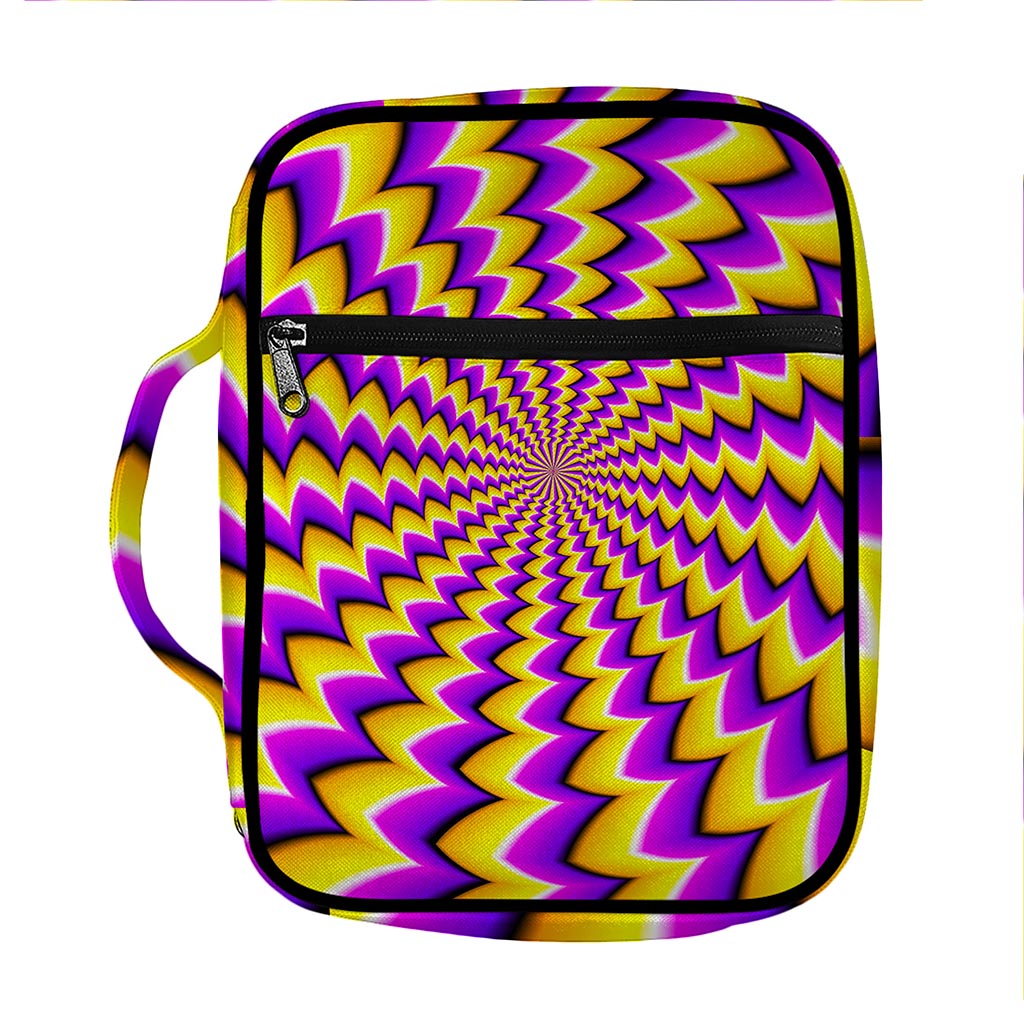 Yellow Dizzy Moving Optical Illusion Front Pocket Bible Bag