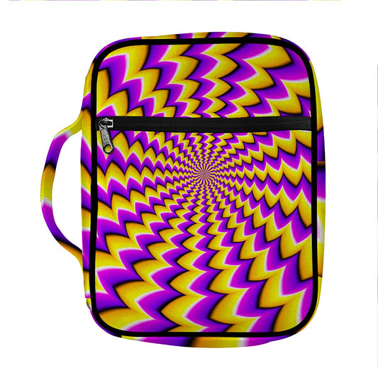 Yellow Dizzy Moving Optical Illusion Front Pocket Bible Bag