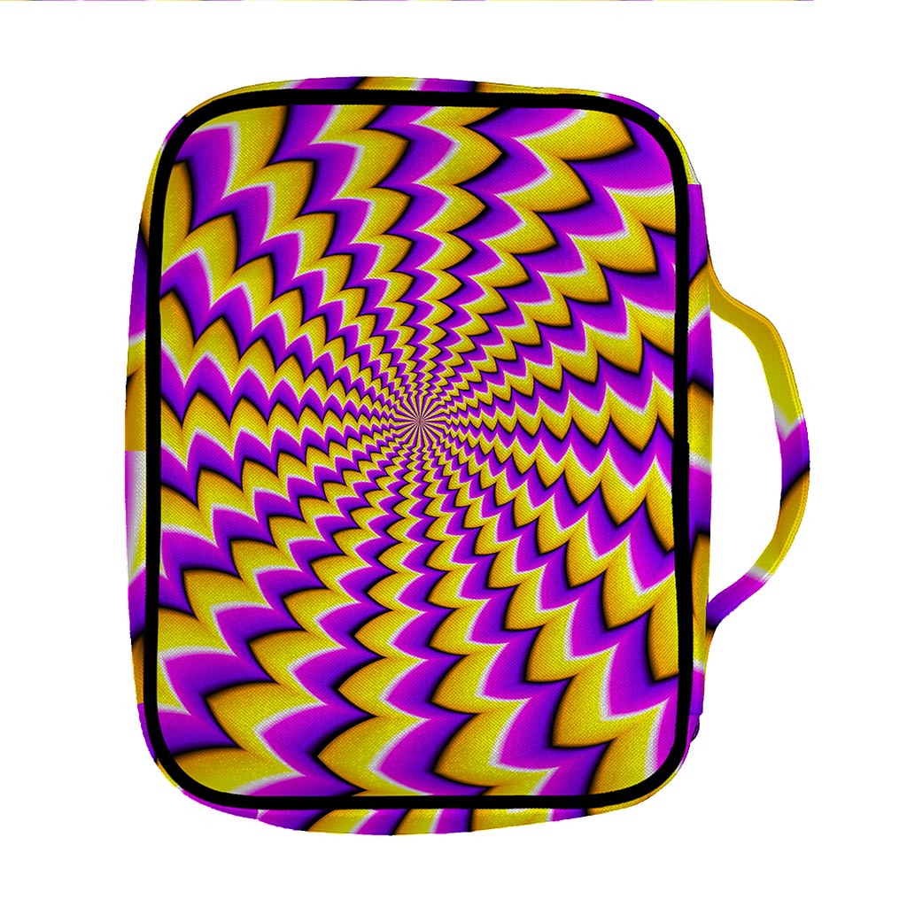 Yellow Dizzy Moving Optical Illusion Front Pocket Bible Bag