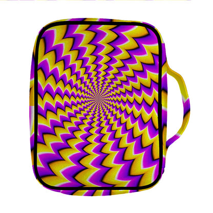 Yellow Dizzy Moving Optical Illusion Front Pocket Bible Bag