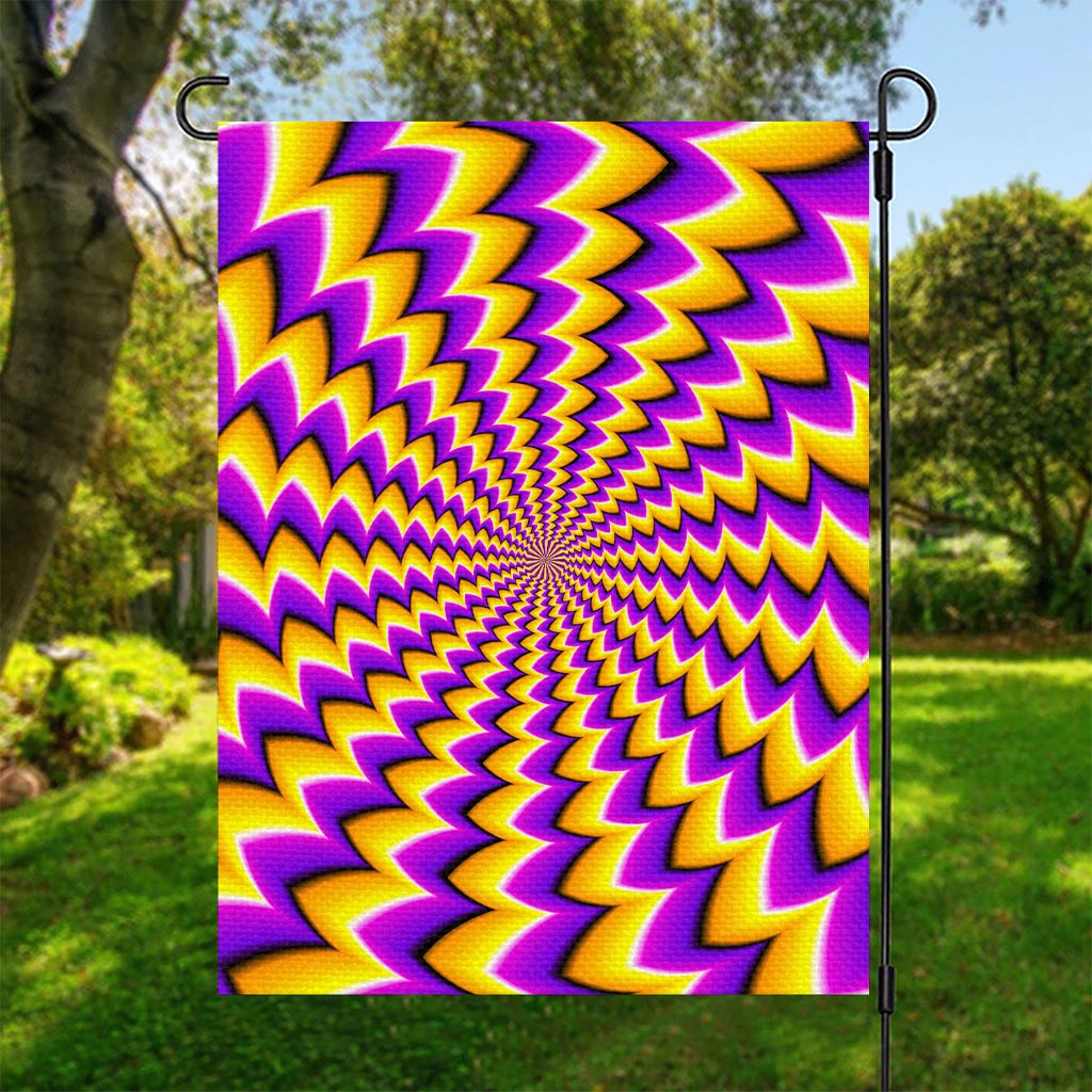 Yellow Dizzy Moving Optical Illusion Garden Flag