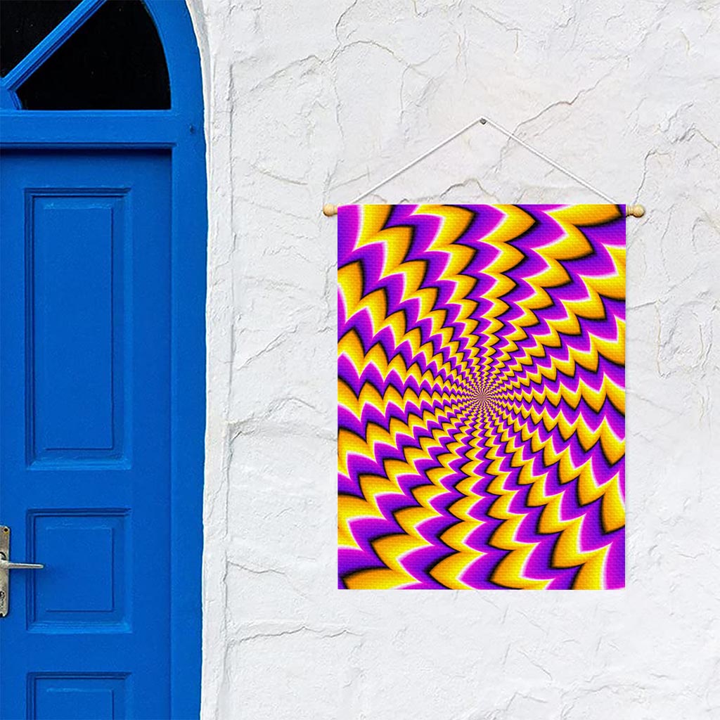 Yellow Dizzy Moving Optical Illusion Garden Flag