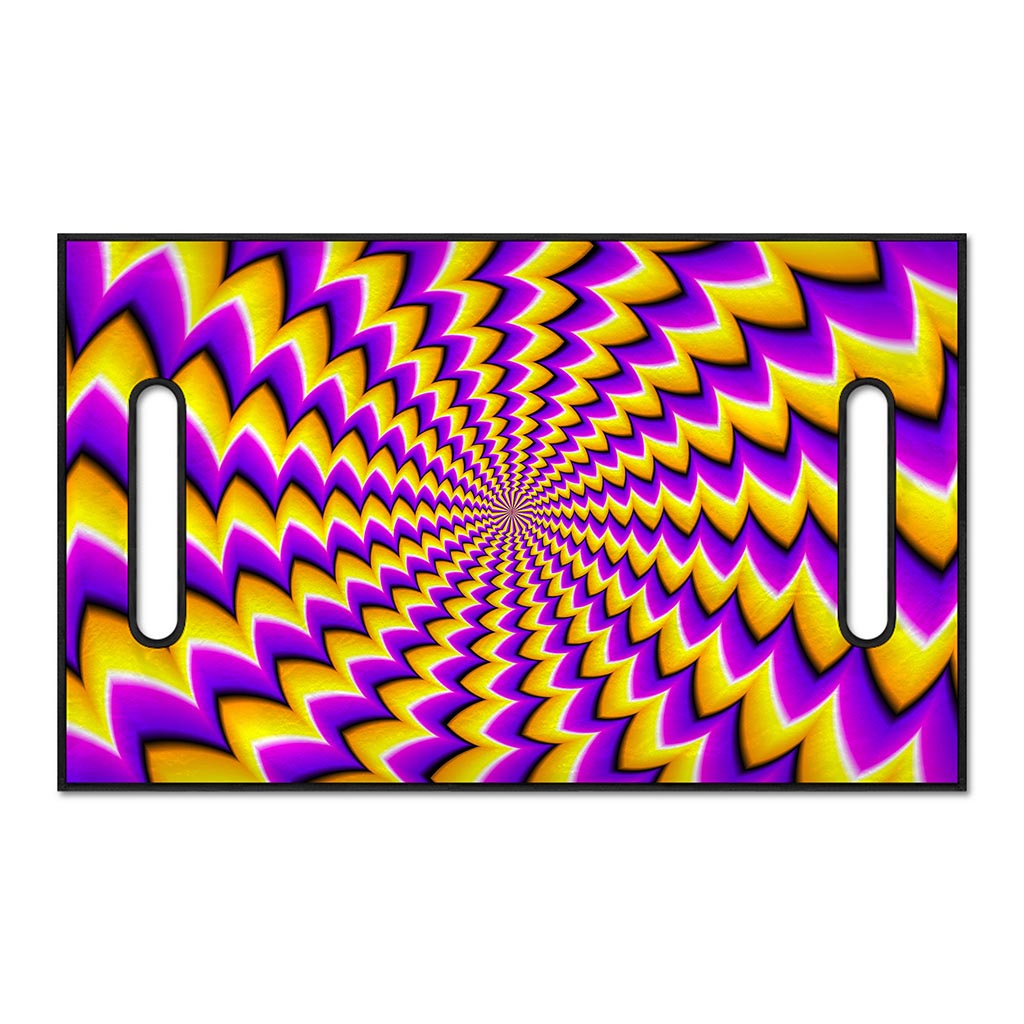Yellow Dizzy Moving Optical Illusion Golf Cart Seat Cover
