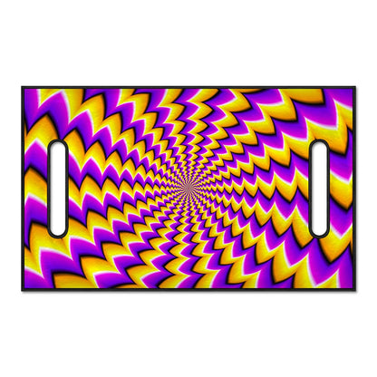 Yellow Dizzy Moving Optical Illusion Golf Cart Seat Cover
