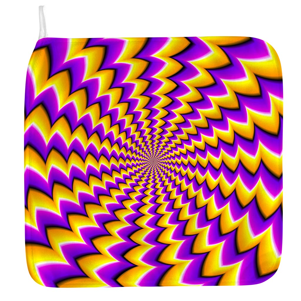 Yellow Dizzy Moving Optical Illusion Hand Towel