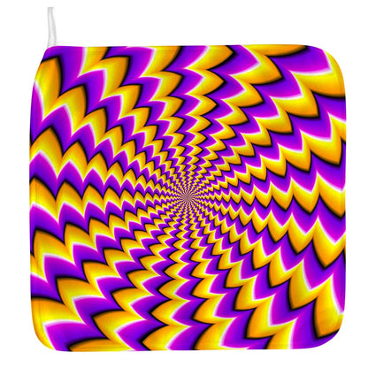 Yellow Dizzy Moving Optical Illusion Hand Towel
