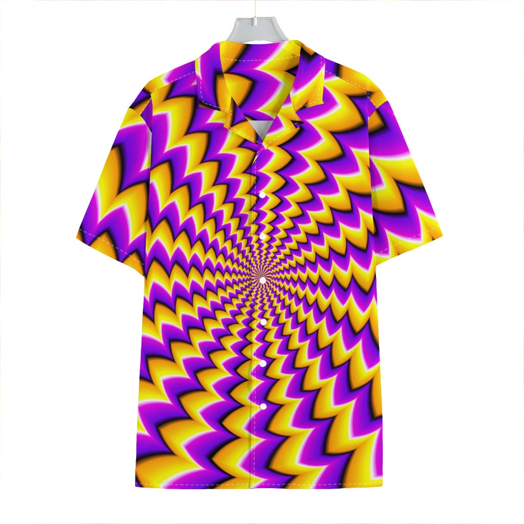 Yellow Dizzy Moving Optical Illusion Hawaiian Shirt