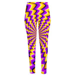 Yellow Dizzy Moving Optical Illusion High-Waisted Pocket Leggings