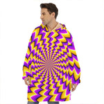 Yellow Dizzy Moving Optical Illusion Hoodie Blanket