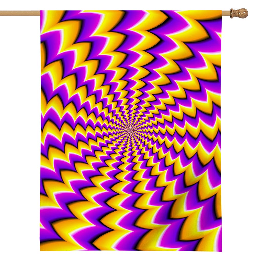Yellow Dizzy Moving Optical Illusion House Flag