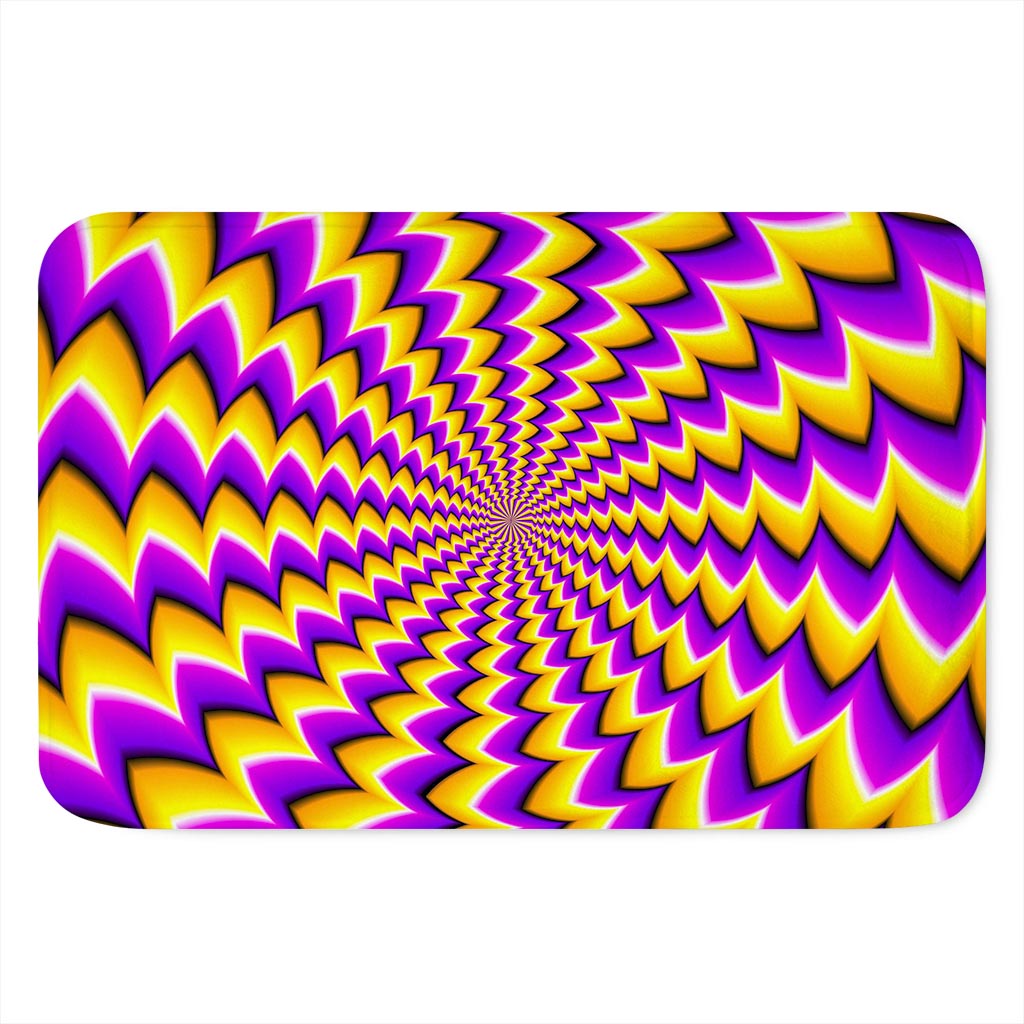 Yellow Dizzy Moving Optical Illusion Indoor Door Mat