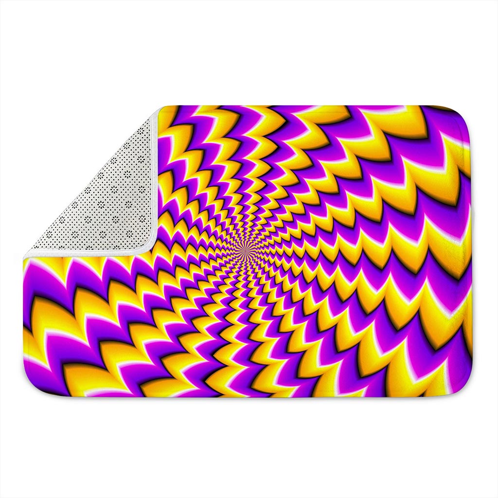Yellow Dizzy Moving Optical Illusion Indoor Door Mat