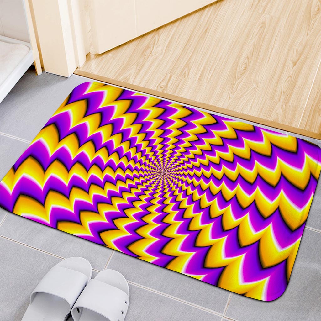 Yellow Dizzy Moving Optical Illusion Indoor Door Mat