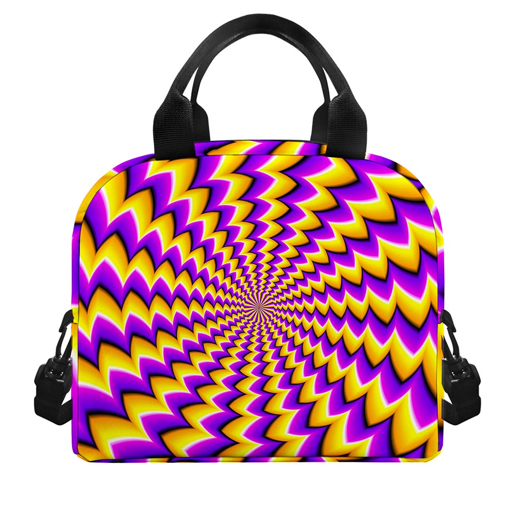 Yellow Dizzy Moving Optical Illusion Insulated Lunch Bag