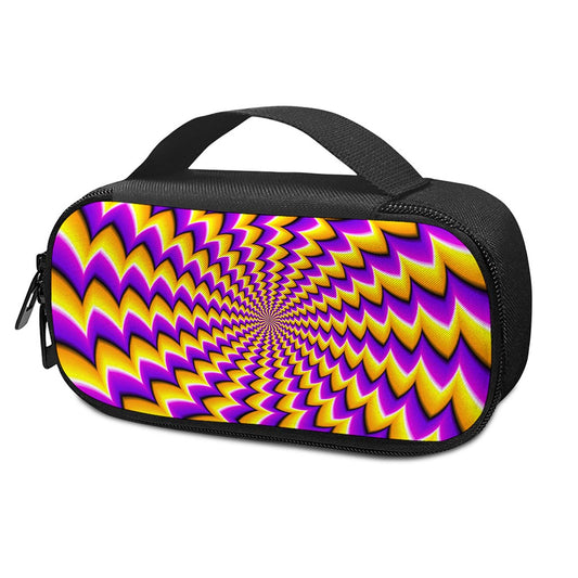 Yellow Dizzy Moving Optical Illusion Insulin Cooler Travel Case