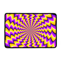 Yellow Dizzy Moving Optical Illusion Kitchen Mat