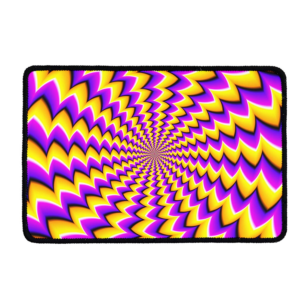 Yellow Dizzy Moving Optical Illusion Kitchen Mat