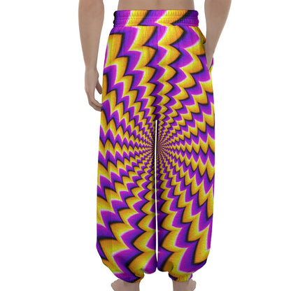 Yellow Dizzy Moving Optical Illusion Lantern Pants