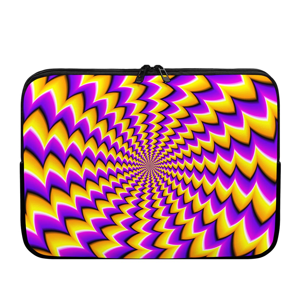 Yellow Dizzy Moving Optical Illusion Laptop Sleeve