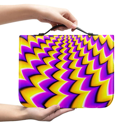 Yellow Dizzy Moving Optical Illusion Leather Bible Cover