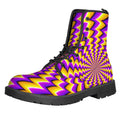 Yellow Dizzy Moving Optical Illusion Lace-Up Boots