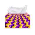 Yellow Dizzy Moving Optical Illusion Leather Tissue Box Cover