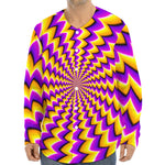 Yellow Dizzy Moving Optical Illusion Long Sleeve Baseball Jersey