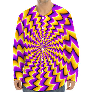 Yellow Dizzy Moving Optical Illusion Long Sleeve Baseball Jersey